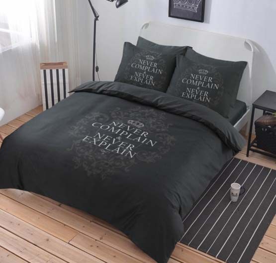 Cotton Club Dekbedovertrek Never Complain Grey cotton club kopen in de aanbieding