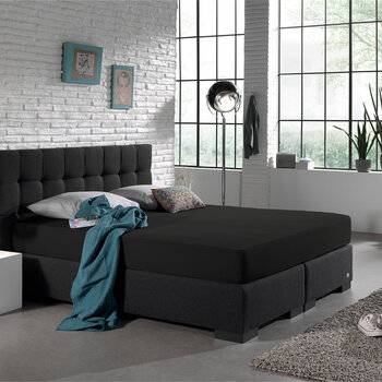 Dreamhouse Bedding Dubbel Geweven Jersey Hoeslaken Zwart