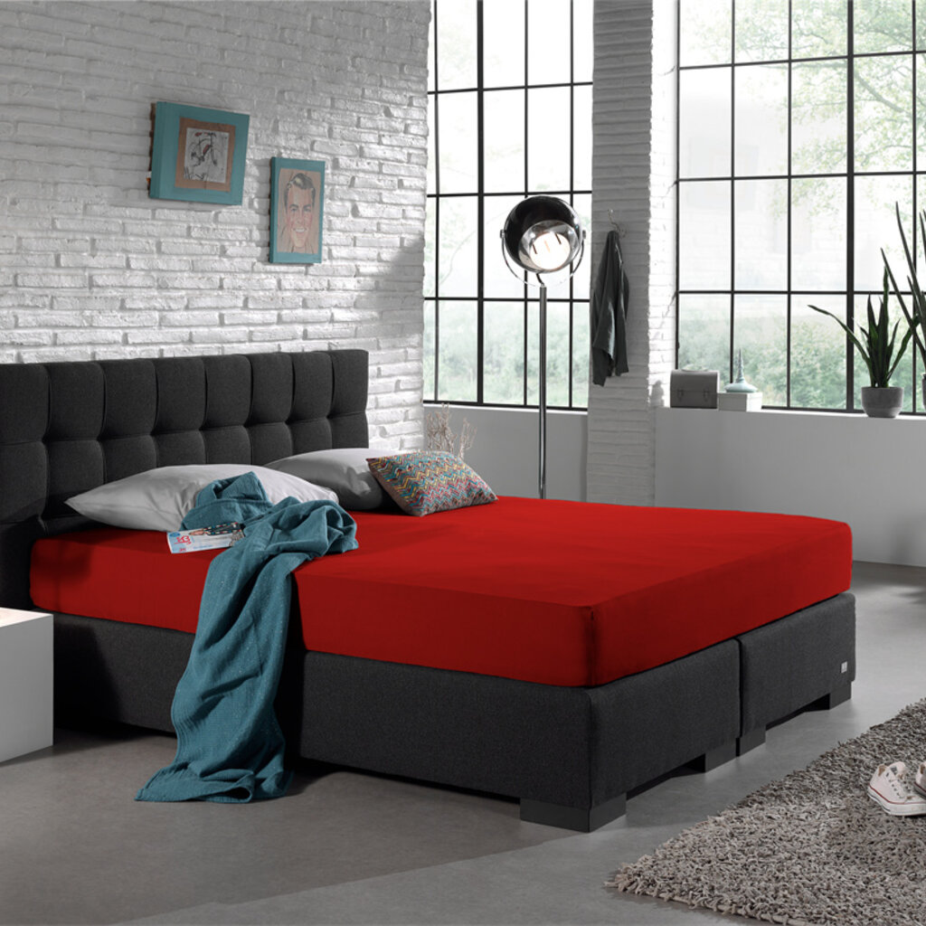 Dreamhouse Bedding Dubbel Geweven Jersey Hoeslaken - Rood