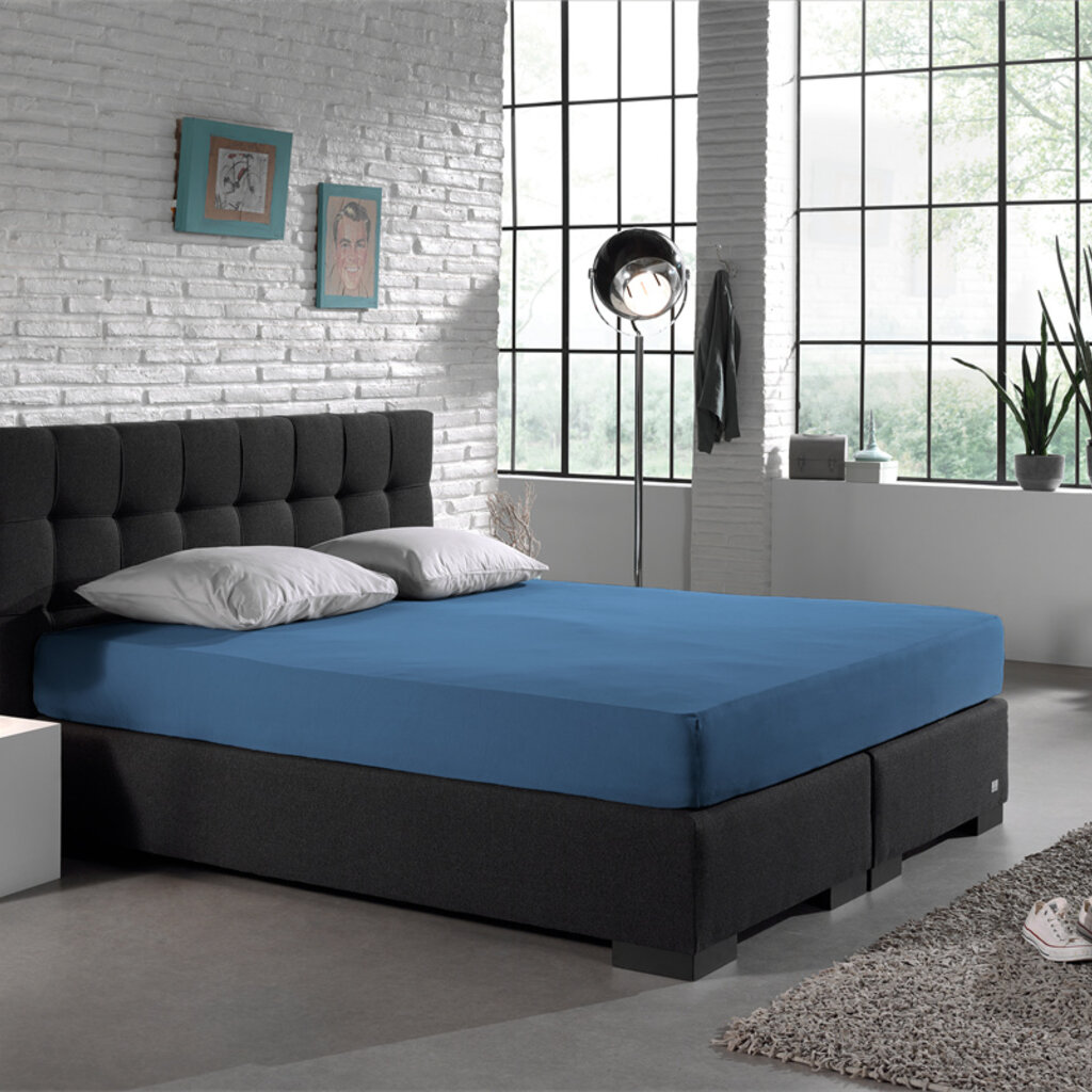 Dreamhouse Bedding Dubbel Geweven Jersey Hoeslaken Blauw