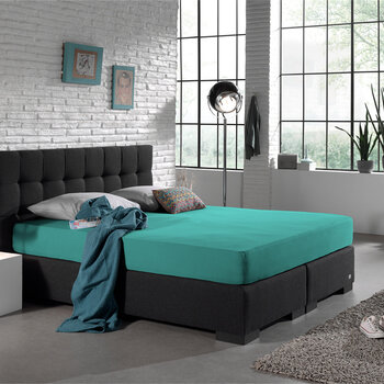 Dreamhouse Bedding Dubbel Geweven Jersey Hoeslaken Turquoise