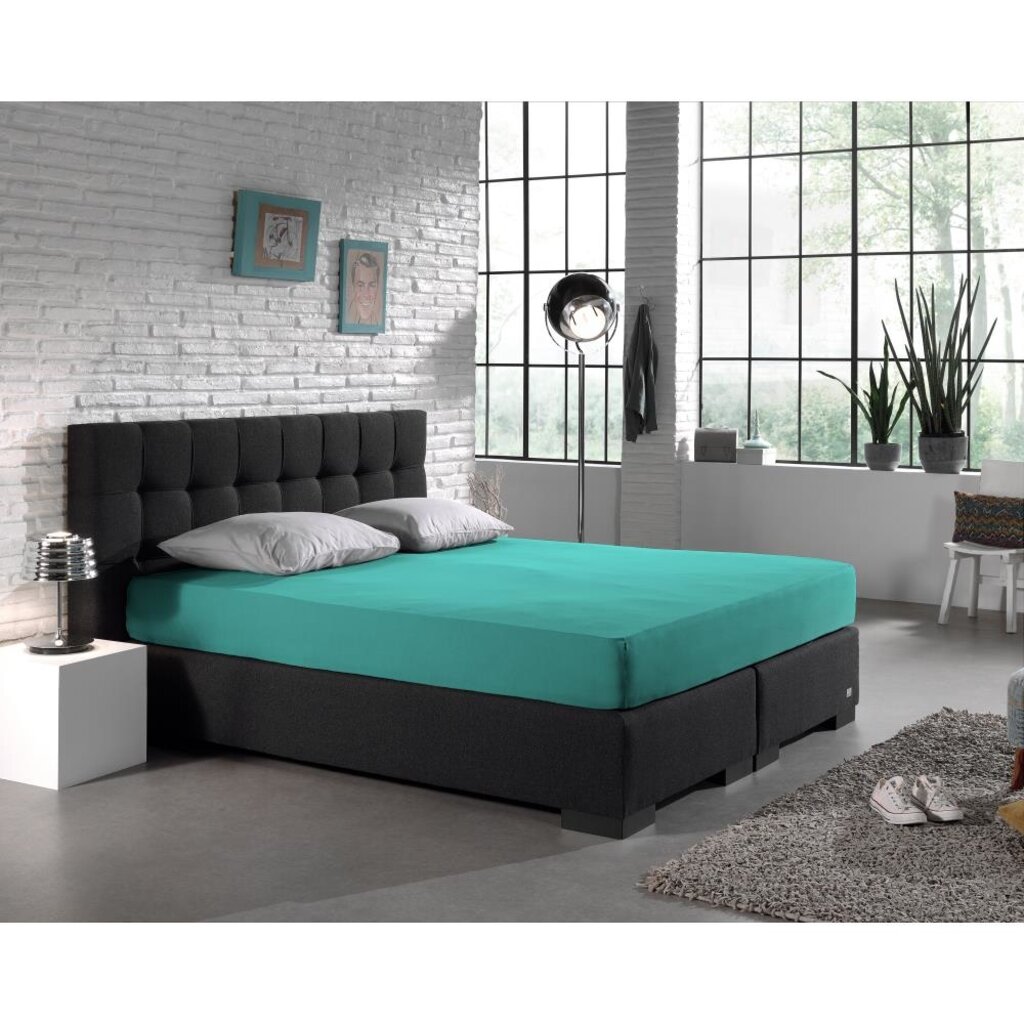 Dreamhouse Bedding Dubbel Geweven Jersey Hoeslaken Turquoise