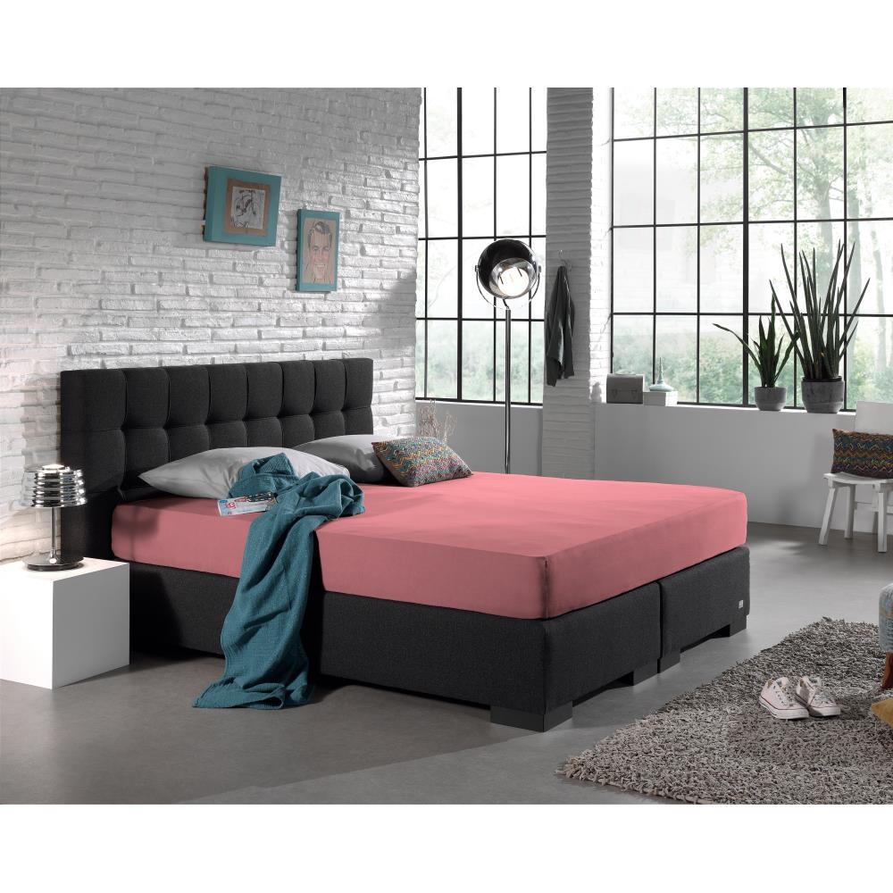 Roze Hoeslaken Dubbel Geweven Jersey