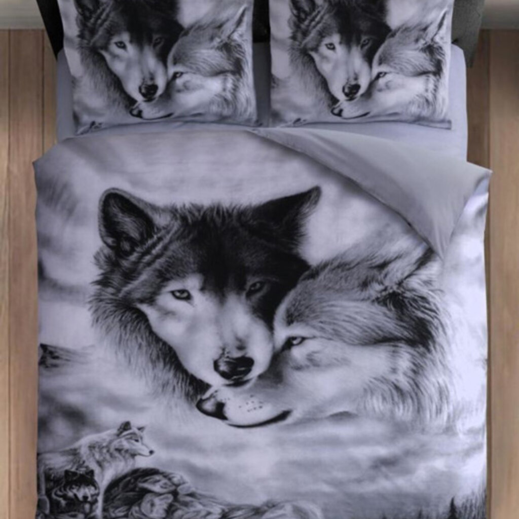 Husch Dekbedovertrek Wolf Grijs