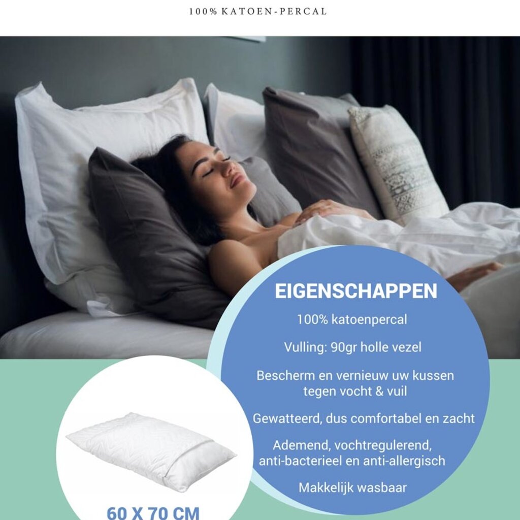 Beau Maison Kussenbeschermer Percal Katoen