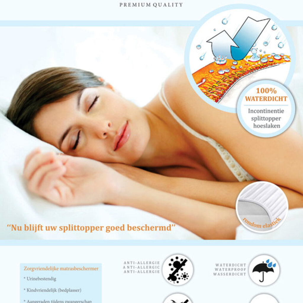 Beau Maison Molton Split Topper Waterdicht