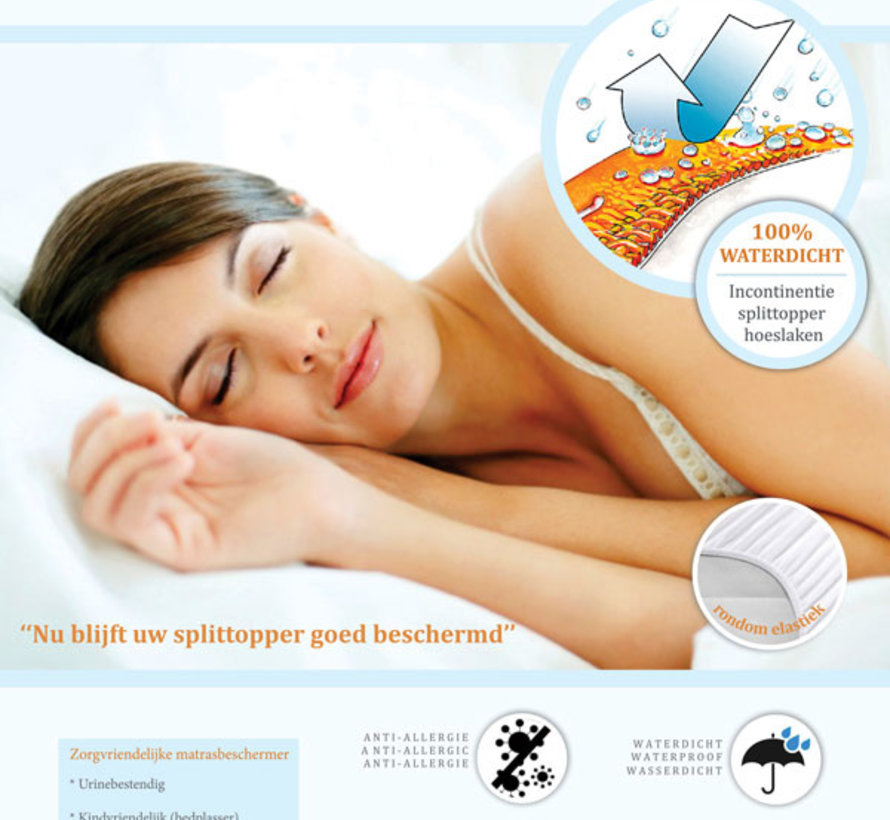 sponsor Interessant herfst Molton Split Topper Waterdicht - Fine2Sleep.nl