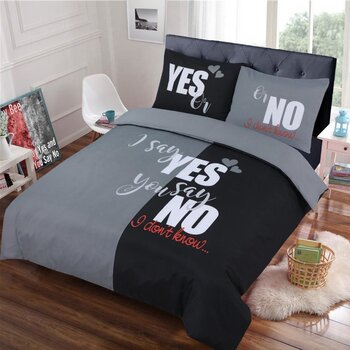 Husch Dekbedovertrek Yes or No Grey