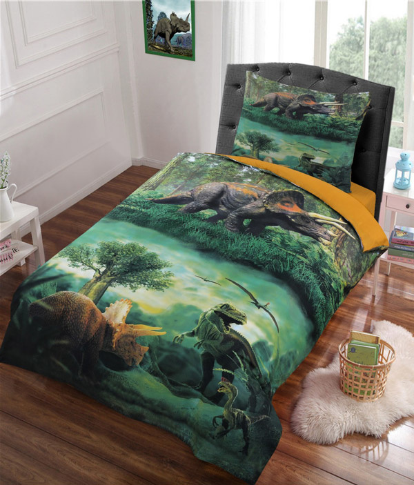 Dekbedovertrek Dinosaurus Groen
