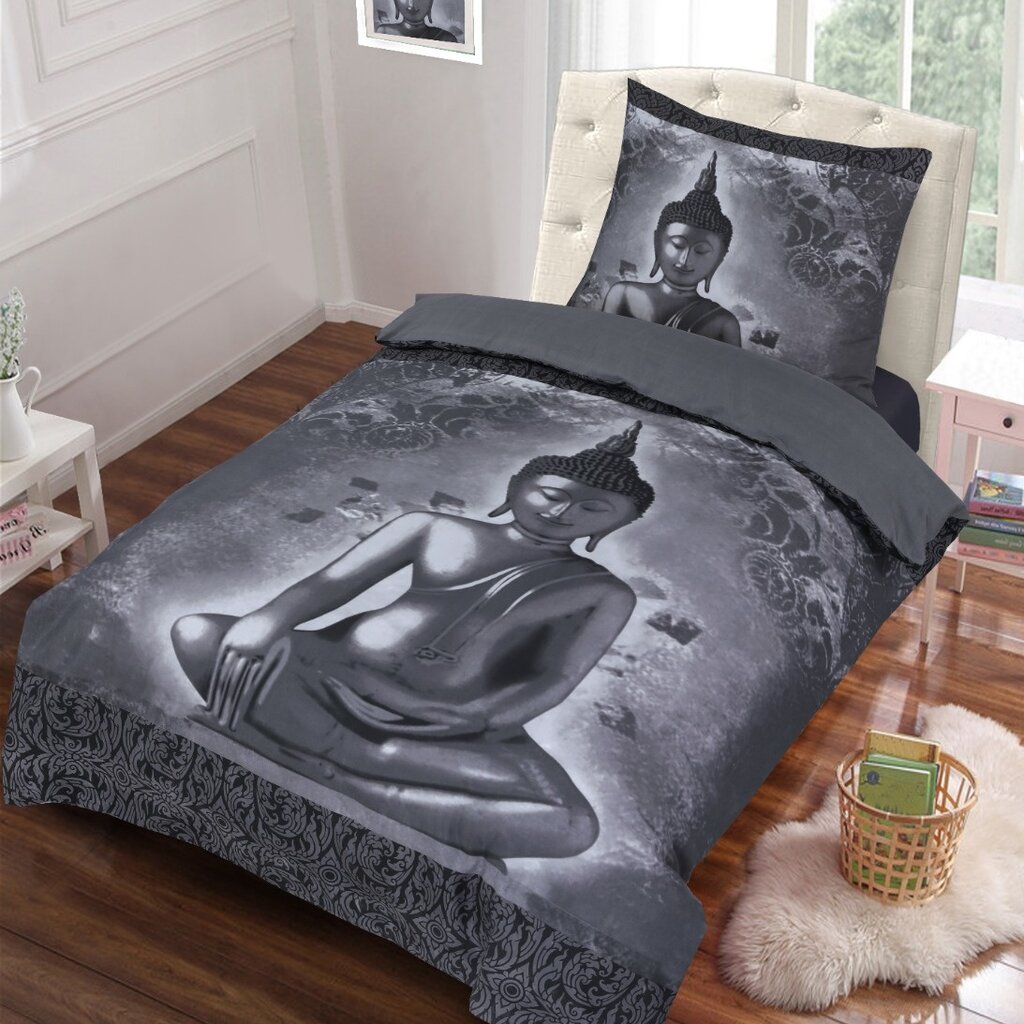 Husch Dekbedovertrek Boeddha Grijs