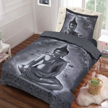 Husch Dekbedovertrek Boeddha Grijs