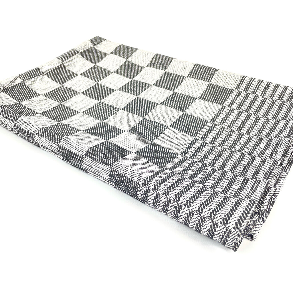 Beau Maison Geblokte Theedoek Zwart