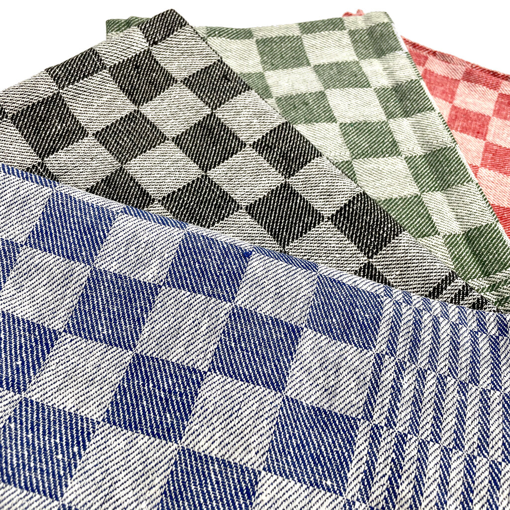 Beau Maison Geblokte Theedoek Blauw  (set van 6)