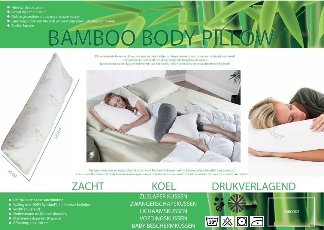Body Pillow Bamboo - Zijslaper Kussen Bamboe