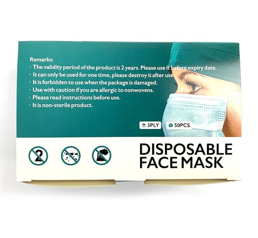 Groothandel / Import Mondneusmasker disposable 3ply surgical mask - 1000 stuks vanaf 1 cent per mondkapje