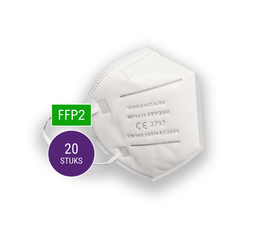 Mondkapjes FFP2 - 20 Stuks - FFP2 Mondneusmasker met extra neuskussentje