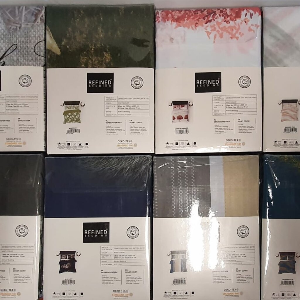 Refined Bedding Dekbedovertrek Bloemen Zwart