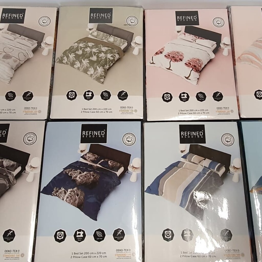 Refined Bedding Dekbedovertrek Bloemen Zwart