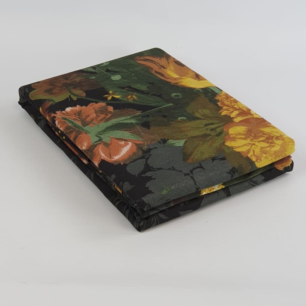 Refined Bedding Dekbedovertrek Bloemen Zwart