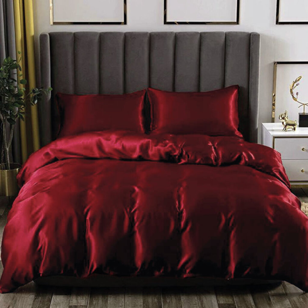 Beau Maison Glanzend Satijnen Dekbedovertrek Rood