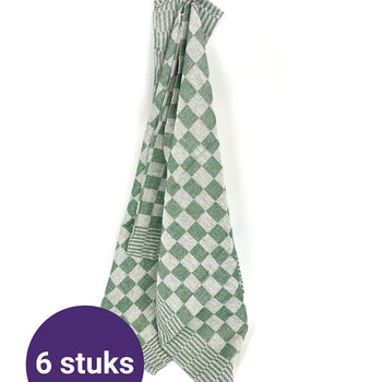 Beau Maison Theedoek Geblokt Groen  (set van 6)