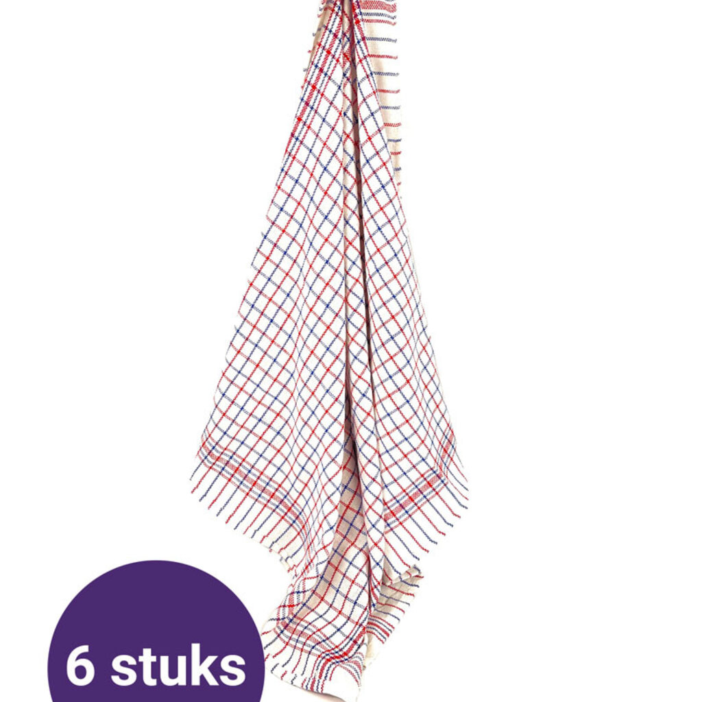 Beau Maison Theedoeken Nationale Ruit (set van 6)
