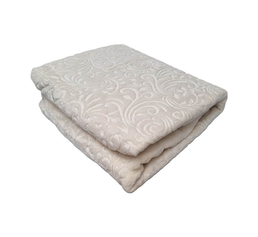 Embossed Uni Woondeken Ivory 160 x 220 cm | Zware Kwaliteit