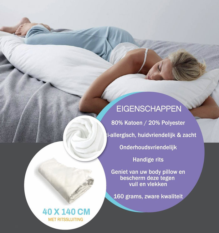 HugMe Body Pillow Lichaamskussen/Zijslaapkussen - Eendendons | Slaapte HugMe Body Pillow Lichaamskussen/Zijslaapkussen - Eendendons | Slaapte