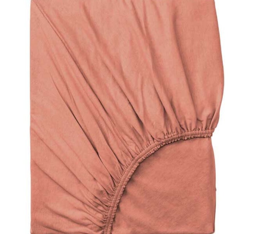 Dubbel Geweven Jersey Split Topper Hoeslaken Nude Roze