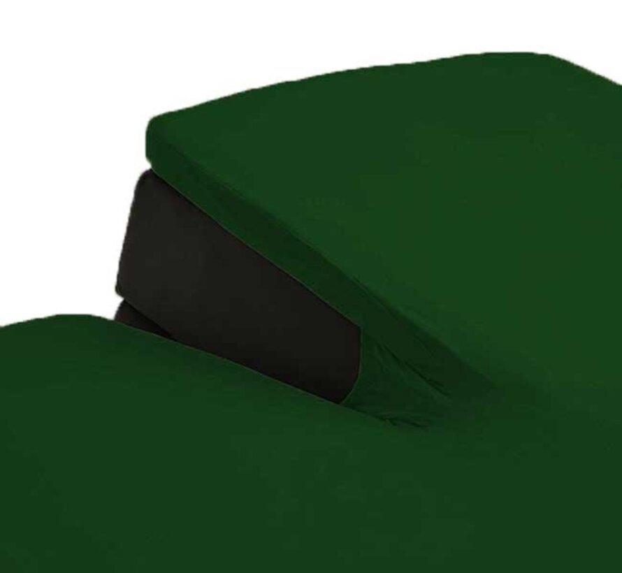 Dubbel Geweven Jersey Split Topper Hoeslaken Forest Green