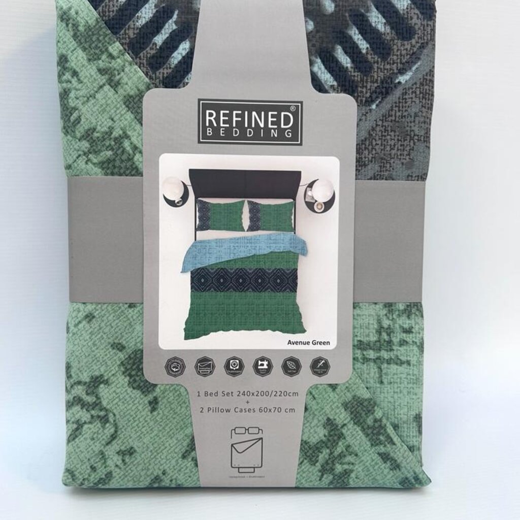 Refined Bedding Avenue Groen Dekbedovertrek