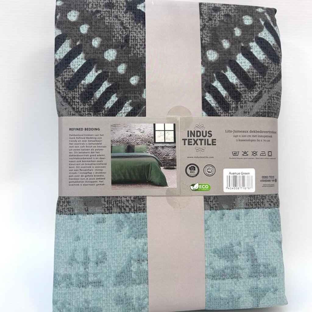 Refined Bedding Avenue Groen Dekbedovertrek