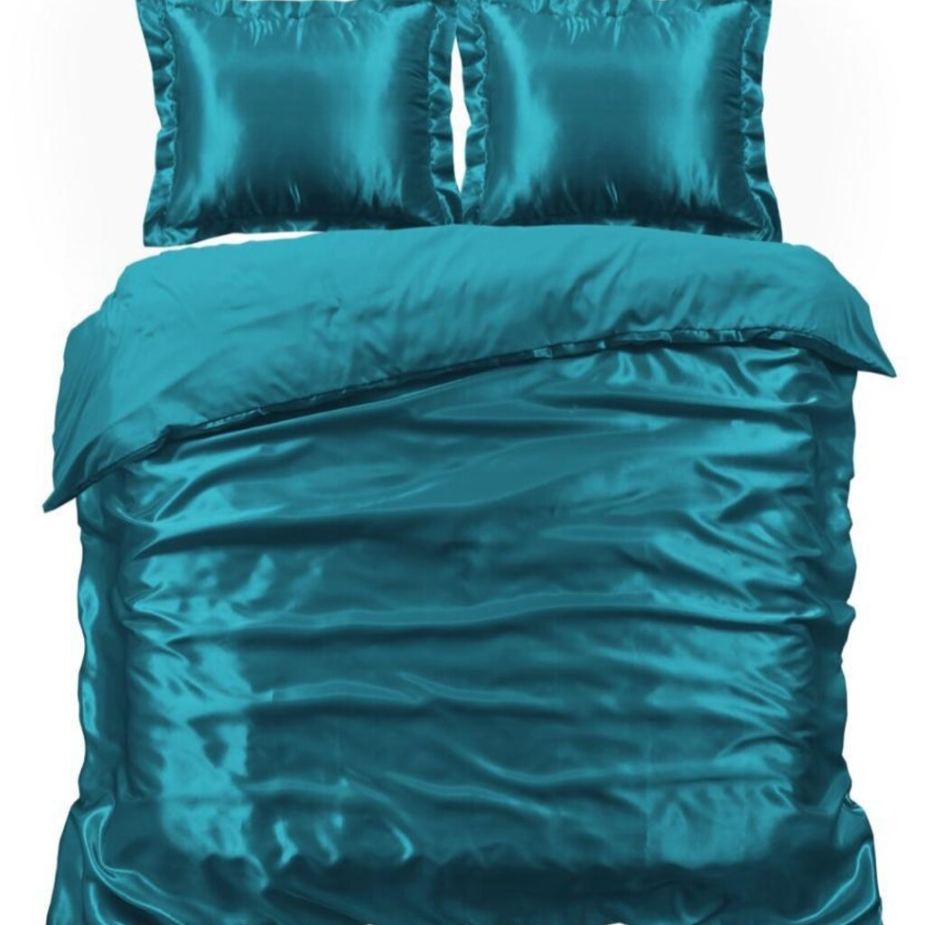 Beau Maison Glanzend Satijnen Dekbedovertrek  Aqua (Turquoise)