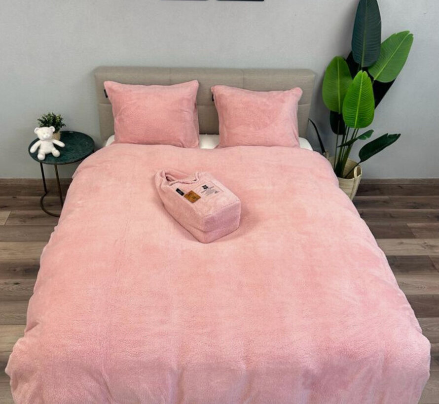 Teddy dekbedovertrek roze kopen