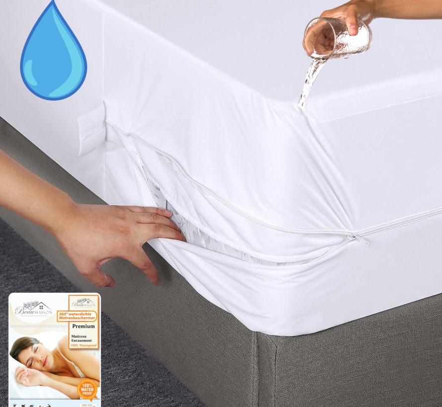 Matrasbeschermer met rits - 100% waterproof Premium