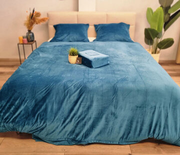 Beau Maison  Velvet Dekbedovertrek Petrol Blauw