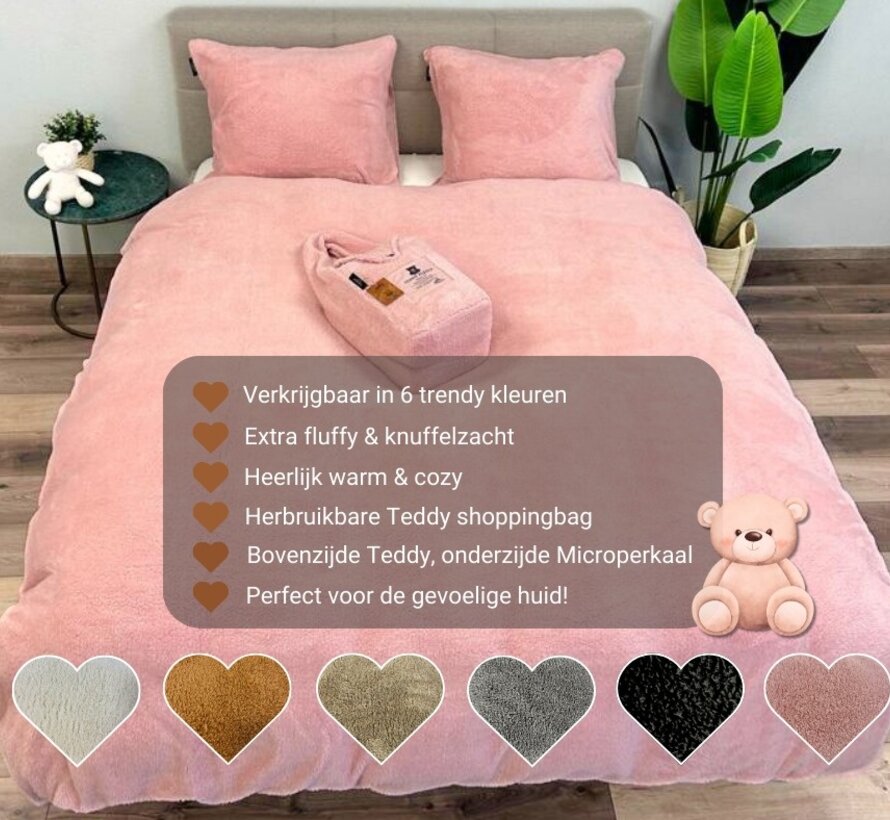 Roze Teddy Dekbedovertrek Beau Maison