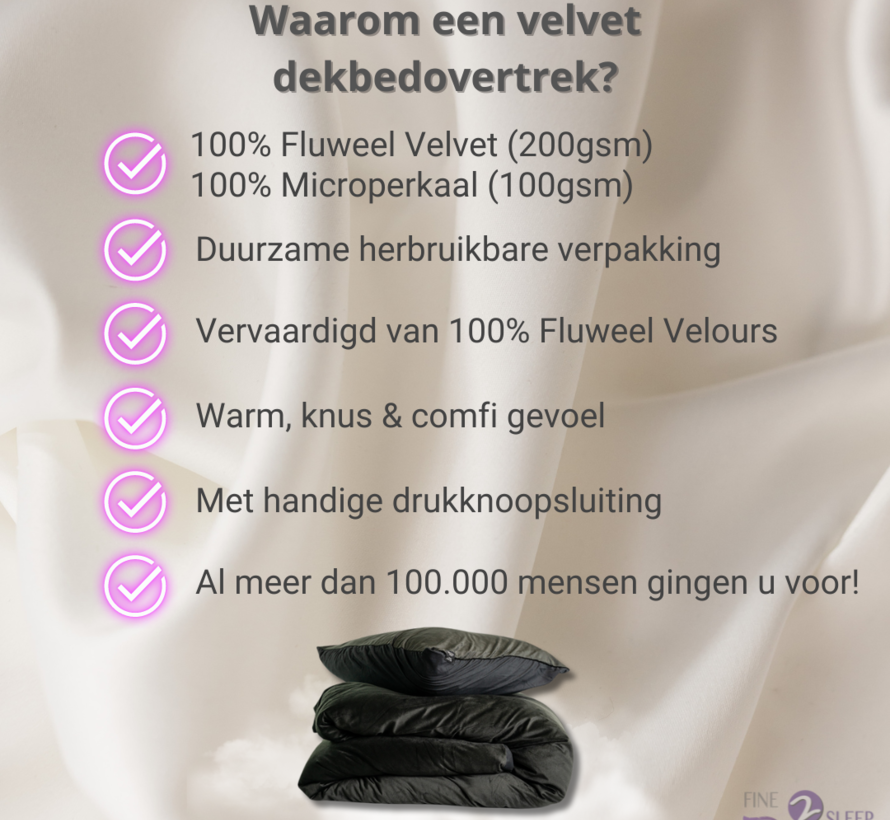 Fluwelen Dekbedovertrek Zilver Velvet Velours