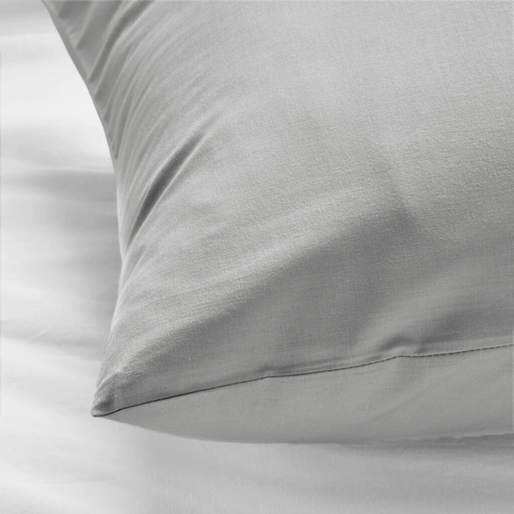 Beau Maison Set van 2 Perkaal Katoenen Kussenslopen Grijs - Ademend, Anti Allergisch & OEKO-TEX Gecertificeerd!