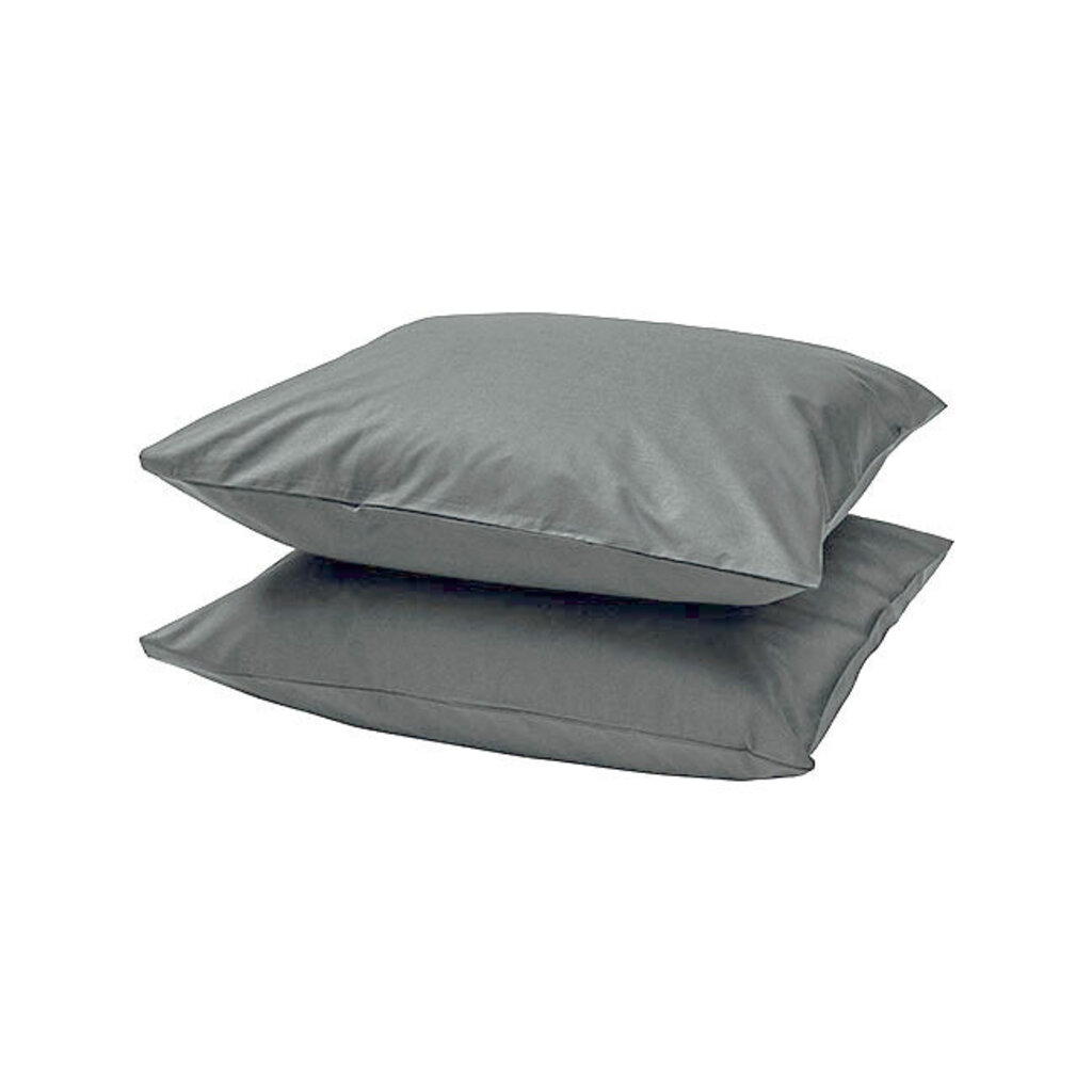 Beau Maison Set van 2 Perkaal Katoenen Kussenslopen Antraciet - Ademend, Anti Allergisch & OEKO-TEX Gecertificeerd!