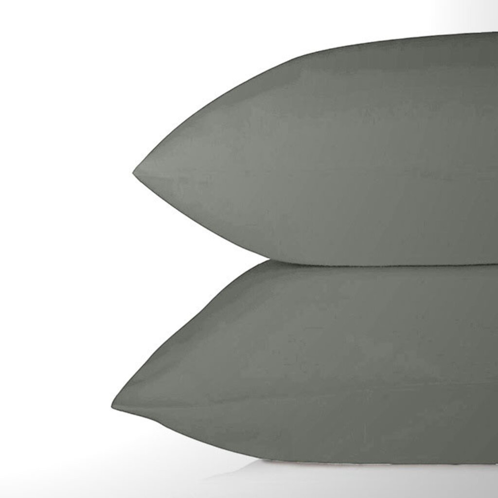 Beau Maison Set van 2 Perkaal Katoenen Kussenslopen Antraciet - Ademend, Anti Allergisch & OEKO-TEX Gecertificeerd!