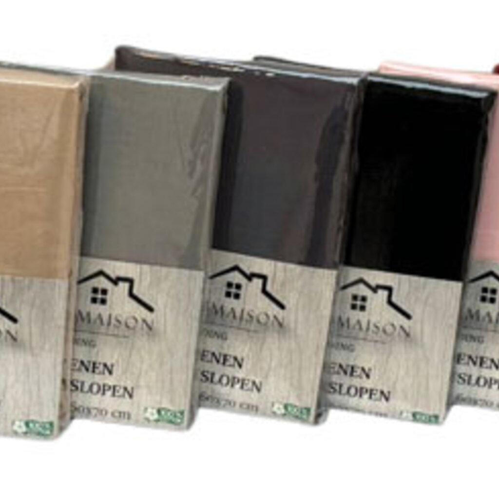 Beau Maison Set van 2 Perkaal Katoenen Kussenslopen Grijs - Ademend, Anti Allergisch & OEKO-TEX Gecertificeerd!