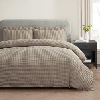 Beau Maison Wafel Dekbedovertrek Taupe