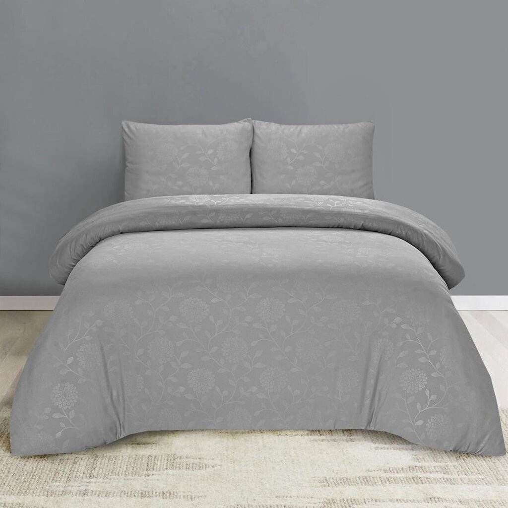 Husch Dekbedovertrek Embossed Floral Silver
