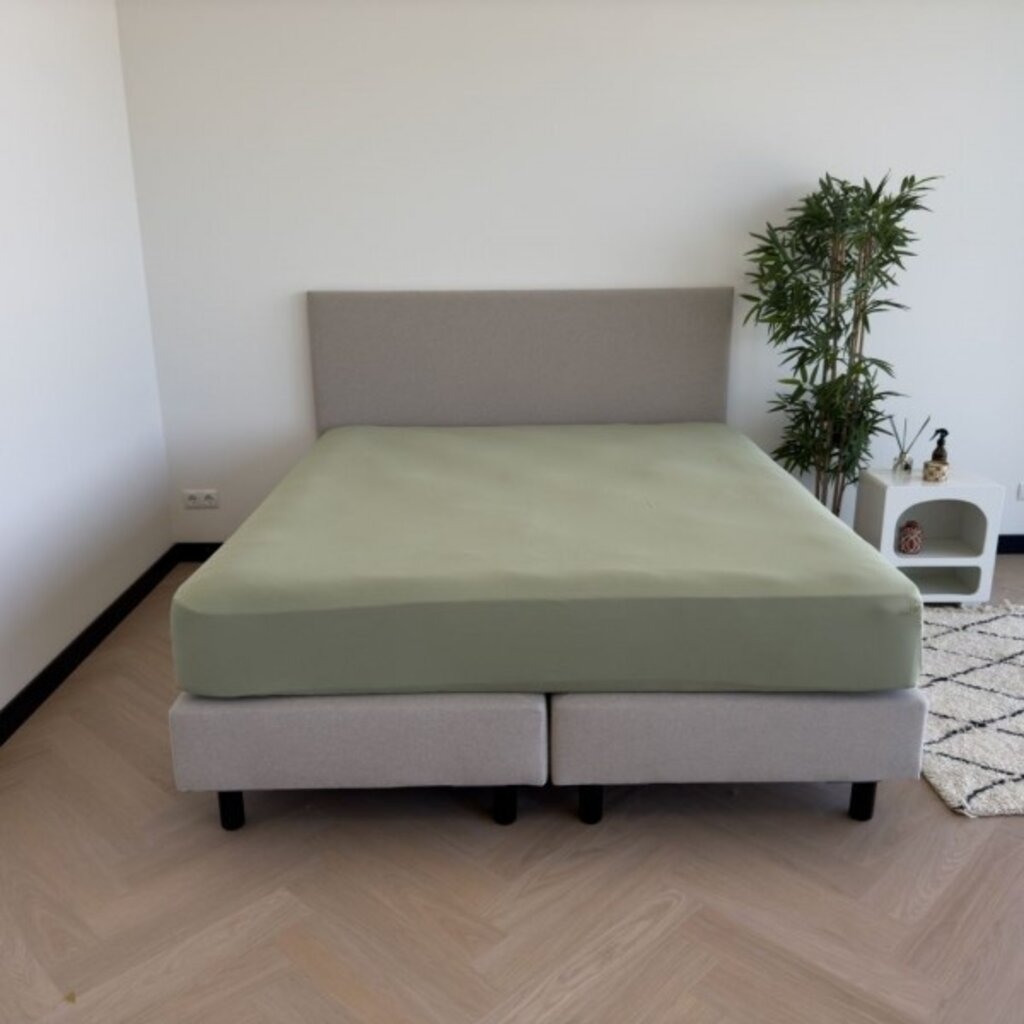 Kayori Premium Stretch Hoeslaken Jersey - Olijfgroen