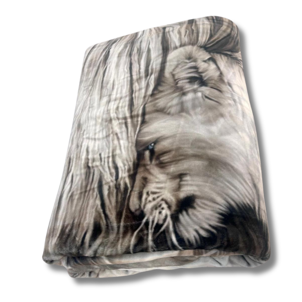 Beau Maison Velvet Luxe Woondeken Grey Lion 210 x 240 cm | Zware Kwaliteit