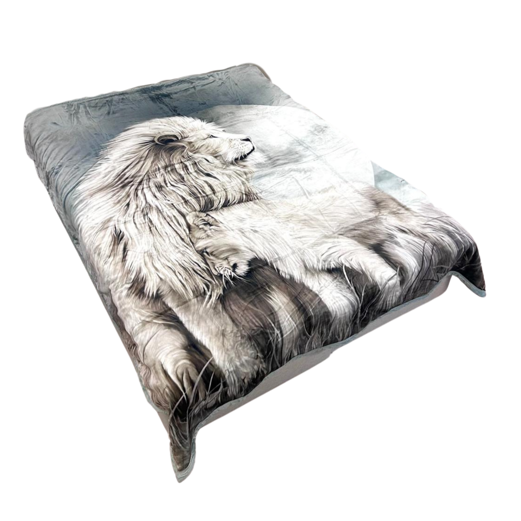 Beau Maison Velvet Luxe Woondeken Grey Lion 210 x 240 cm | Zware Kwaliteit