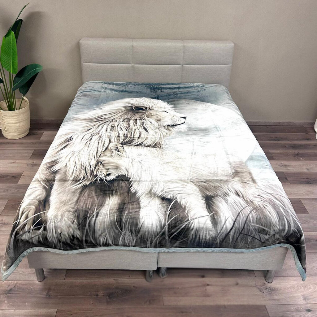 Beau Maison Velvet Luxe Woondeken Grey Lion 210 x 240 cm | Zware Kwaliteit