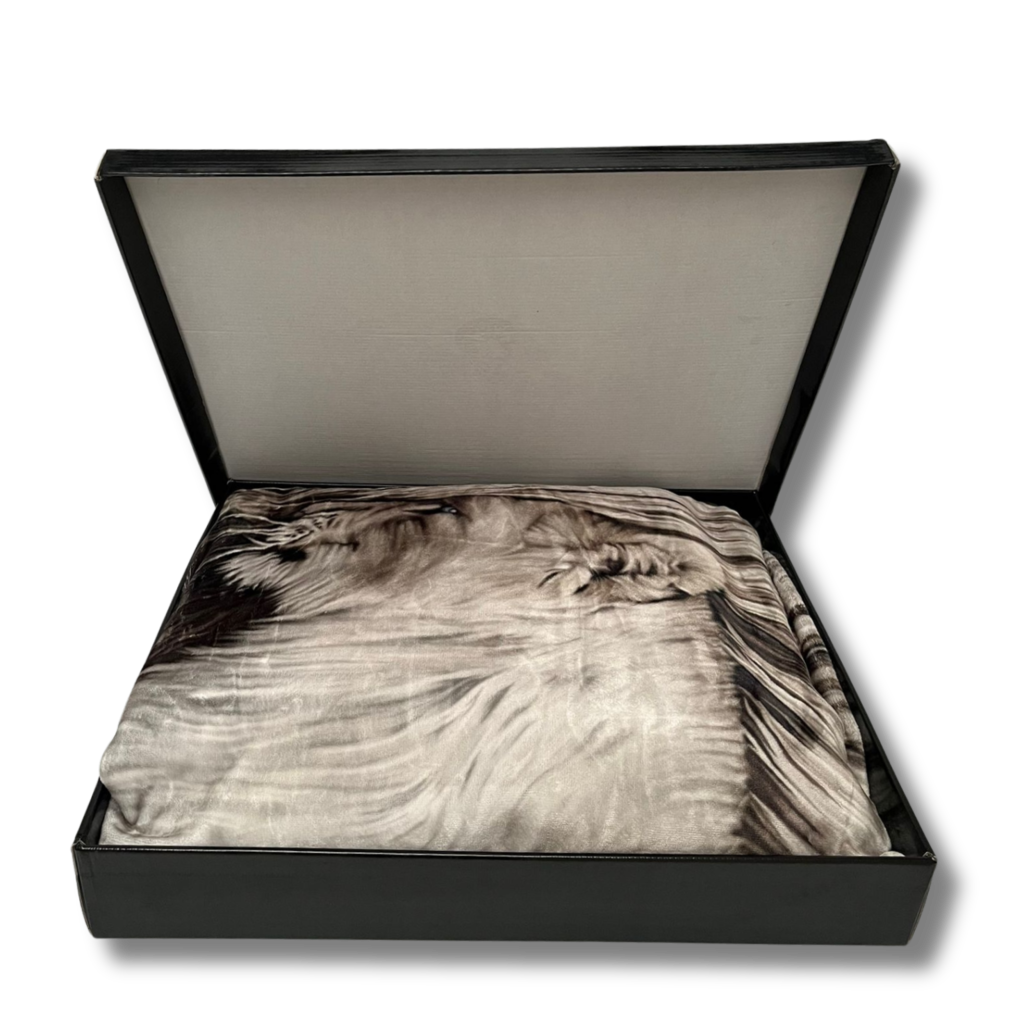 Beau Maison Velvet Luxe Woondeken Grey Lion 210 x 240 cm | Zware Kwaliteit
