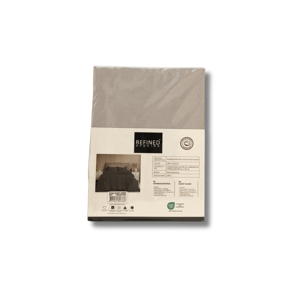 Refined Bedding  Dekbedovertrek Grijs - 100% Katoen Blend
